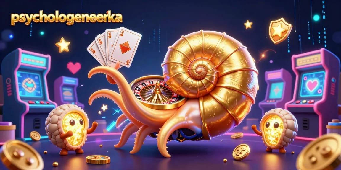 Experience the vibrant world of psychologeneureka through an exciting casino-themed illustration.