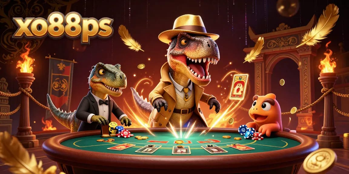 Experience thrilling blackjack with a velociraptor counter at xo88ps, amidst dynamic casino action.
