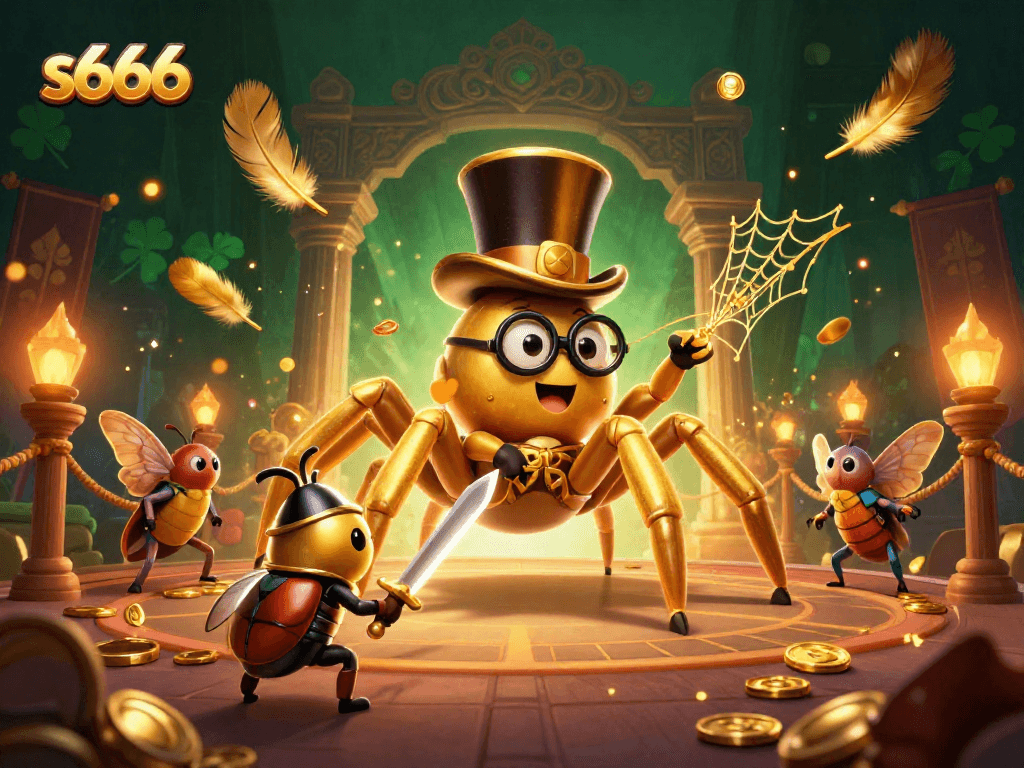 Engage with exciting games at s666, featuring a golden tarantula and brave beetle knight.