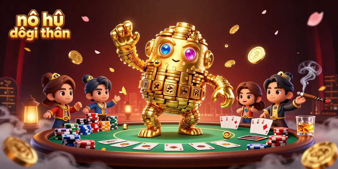 Spin the reels of nổ hũ đổi thưởng to unveil jackpot treasures in this animated casino scene.