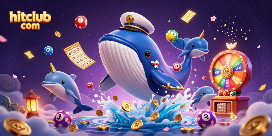 Join the excitement at hitclub com, where a cartoon whale and friends playfully engage in vibrant casino games.
