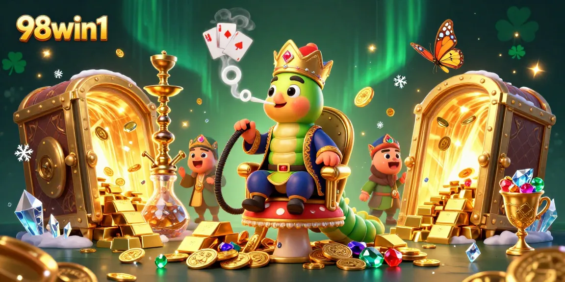 Engage in thrilling gaming at 98win1 with splendid treasures from an enchanted 3D casino scene.
