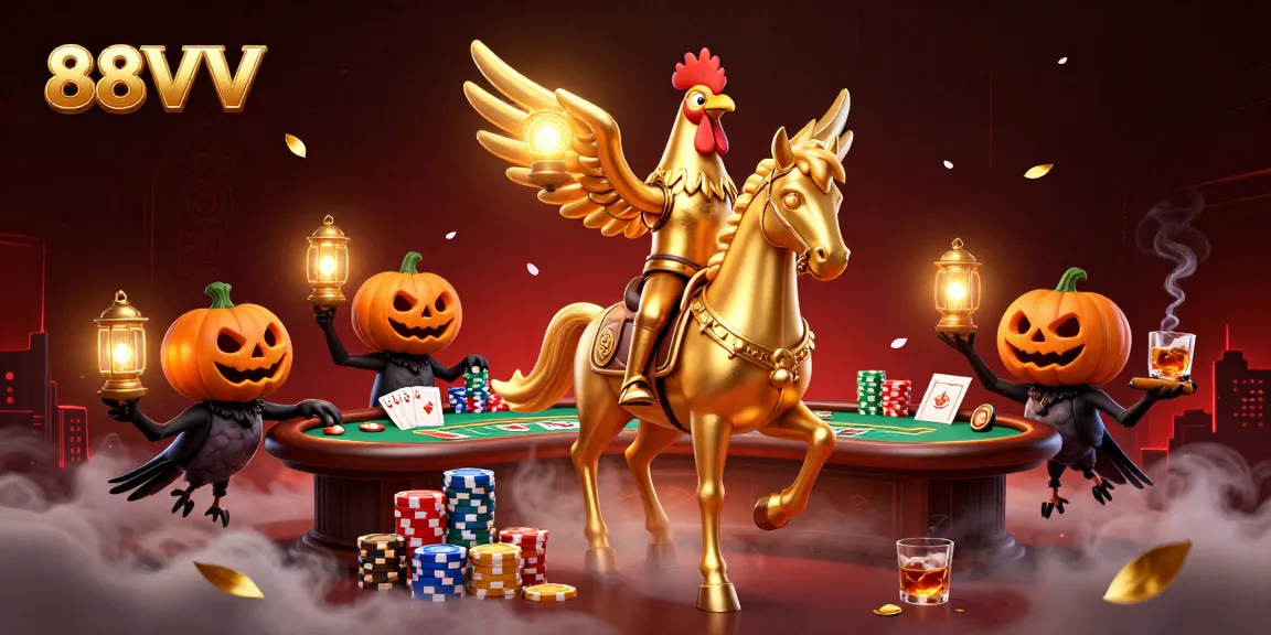 Engage in thrilling games with 88VV's vibrant casino scene filled with action and fantasy.
