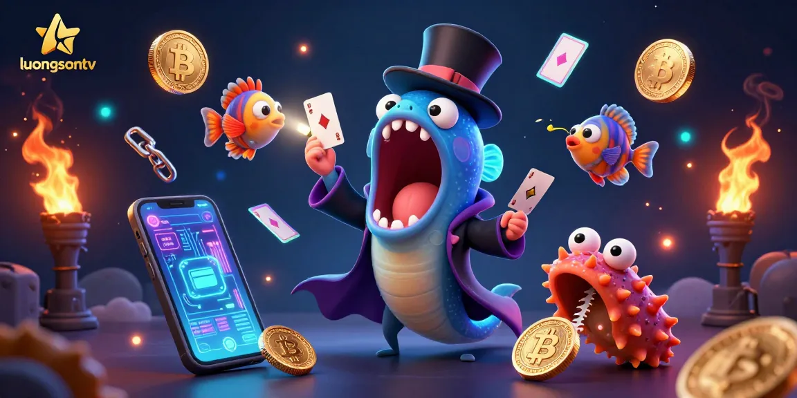 Experience thrilling action with luongsontv through vibrant magical undersea characters and crypto-themed elements.