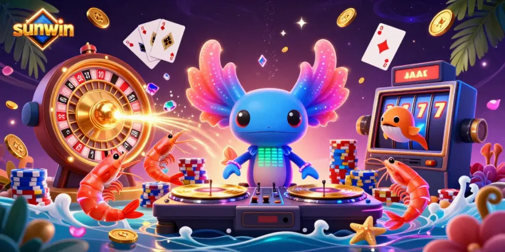Experience thrilling gameplay with Sunwin in an underwater casino scene full of excitement.