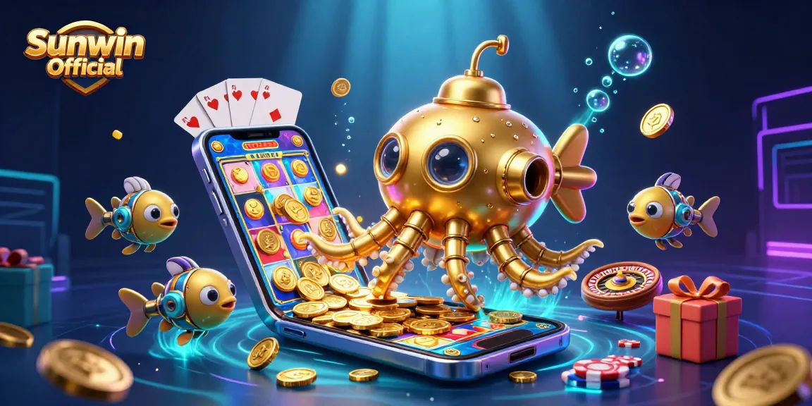 Engage with the immersive world of Sunwin Official, where the golden kraken submarine reveals a treasure of slots and games.