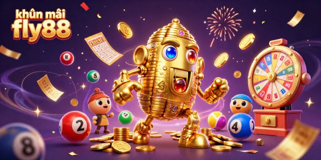Engage with khuyến mãi fly88 as golden golem and dynamic casino elements create an exciting scene.