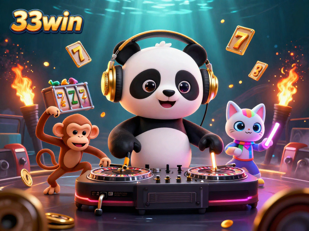 Experience thrilling slots action at 33win with engaging characters and vibrant casino elements.