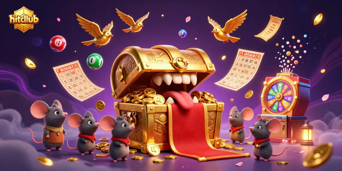 Engage with hitcllub’s vibrant treasure-filled world, showcasing dynamic lottery elements and golden treasures.