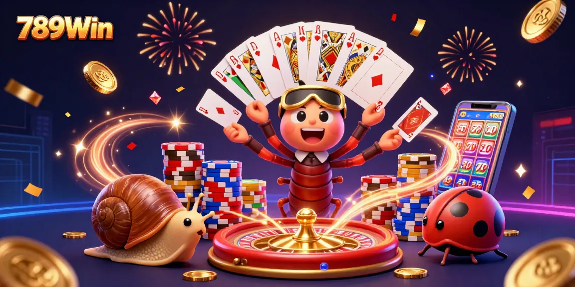 Experience thrilling gameplay at 789Win with a vibrant casino scene featuring exciting characters and dynamic elements.