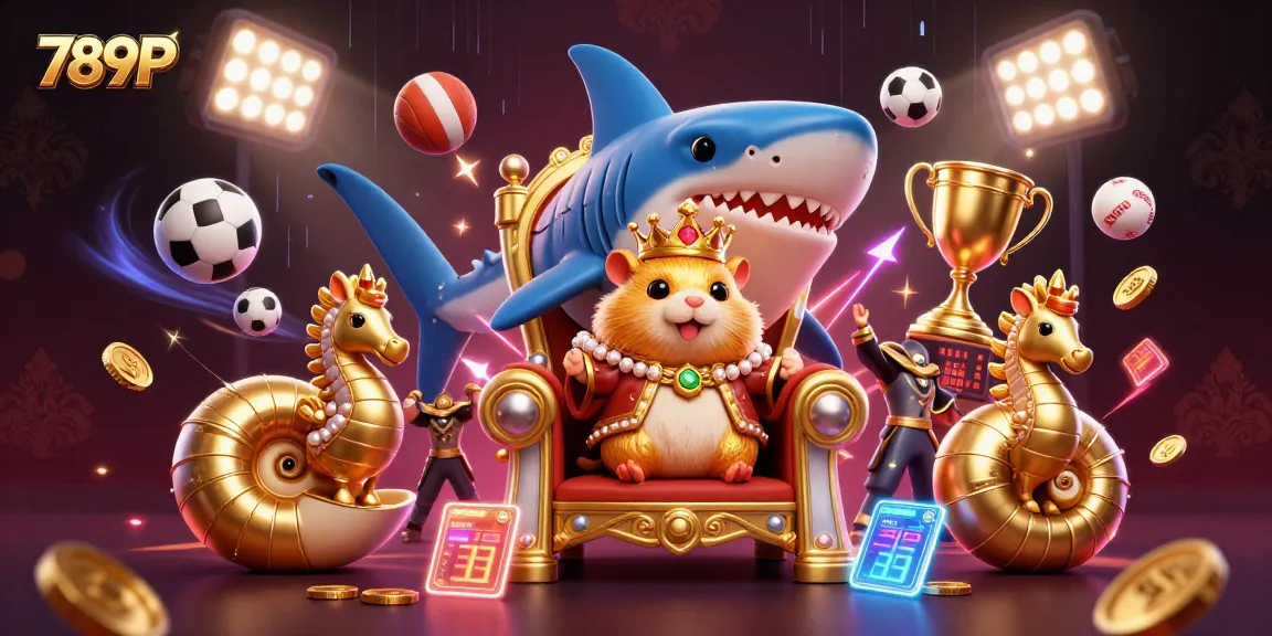 Experience the thrilling 789P world with dynamic sports elements and colorful characters in a vibrant casino scene.