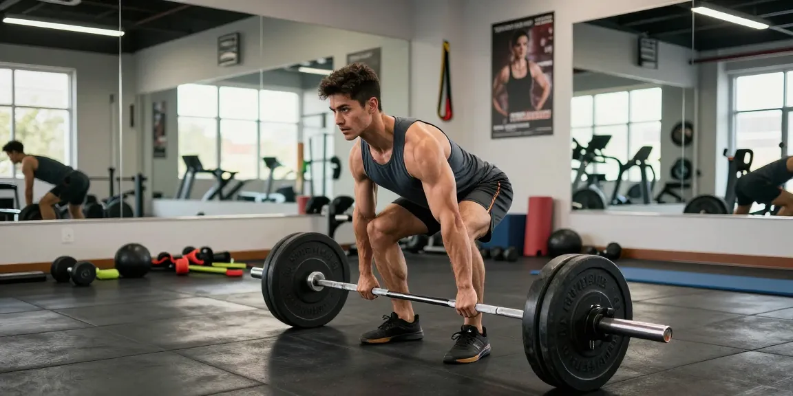 Prime Pharma Steroiden training scene with athlete deadlifting in modern gym