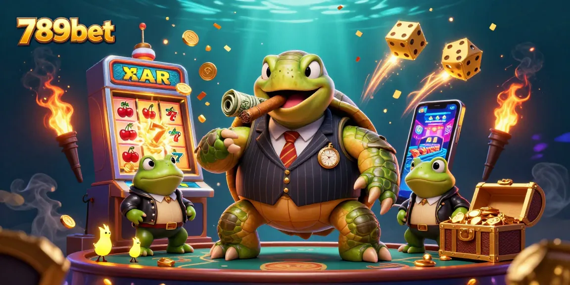 Experience thrilling wins at 789bet with a lively casino scene featuring slot machines and vibrant characters.