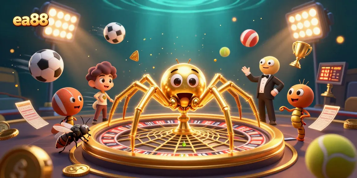 Experience winning strategies at ea88 with dynamic betting action featuring a golden spider and sports elements.