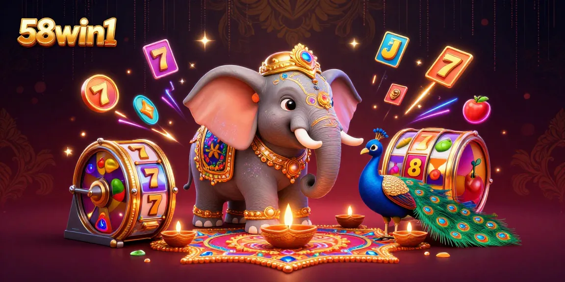 Play exciting games at 58win1 with colorful slot reels and dynamic casino graphics.