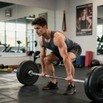 Prime Pharma Steroiden training scene with athlete deadlifting in modern gym