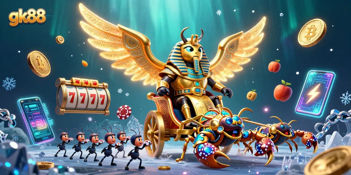 Engage in thrilling gameplay with gk88's vibrant casino scene filled with rich 3D elements.