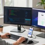 快连 technology workspace highlighting application performance and user experience in a modern office setup.
