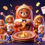 Engage with 8kbet's thrilling casino experience featuring colorful characters and vibrant gaming elements.