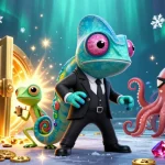 lu88 showcases thrilling 3D casino action with chameleon and gecko in vibrant treasure scene