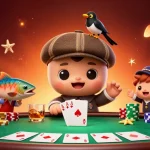 Engage in thrilling gameplay at TA88 with vibrant scenes of poker and fantastical characters.