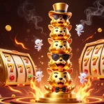 Experience rr88's exciting casino games with a vibrant totem pole and dynamic slot elements.