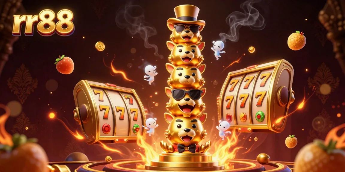 Experience rr88's exciting casino games with a vibrant totem pole and dynamic slot elements.
