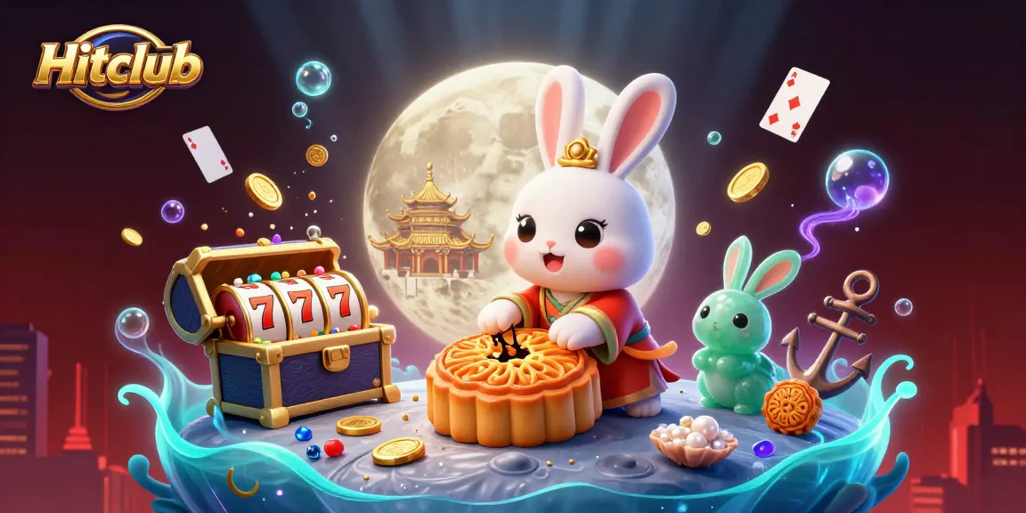 Hitclub showcases exciting gaming adventures with a vibrant, 3D illustration highlighting casino elements.