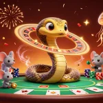 Experience the thrill of 23win with vibrant casino elements and engaging cosmic characters.