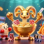 88vv showcases a vibrant casino scene with a giant ramen bowl dealer surrounded by fun game elements.