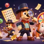 Engage in thrilling games at 888TOP as a detective uncovers hidden treasure clues among rich casino elements.
